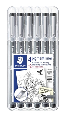 Staedtler Fineliner pigment liner ass sort (6)